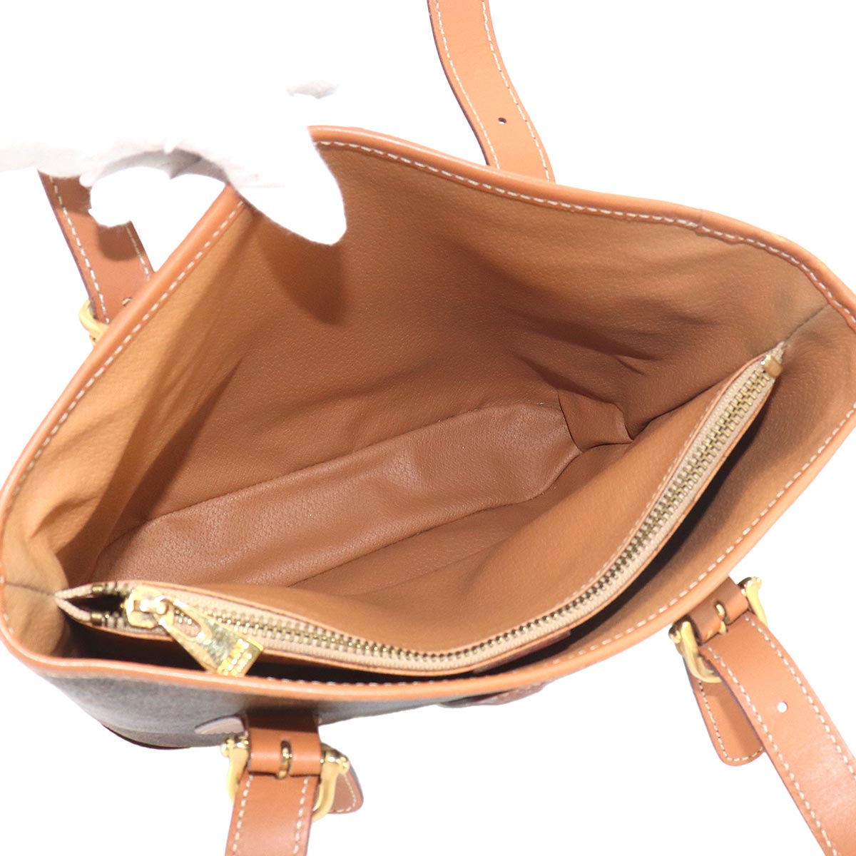 CELINE Macadam Hand Bag PVC Leather Brown Vintage Purse