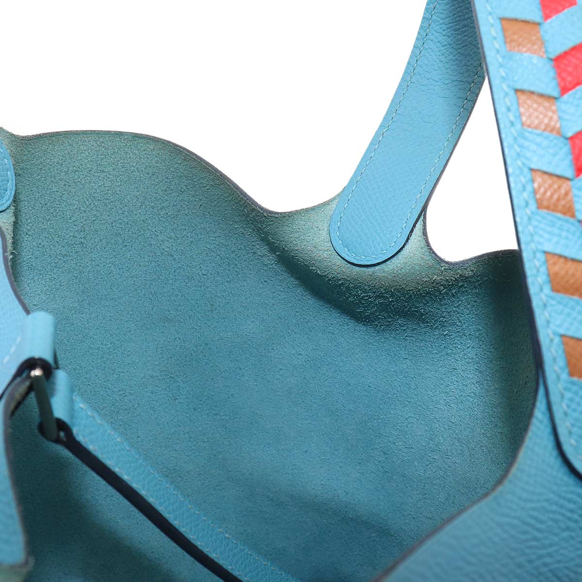 Picotin Lock PM Tressage Hand Bag Epsom Blue de Nord