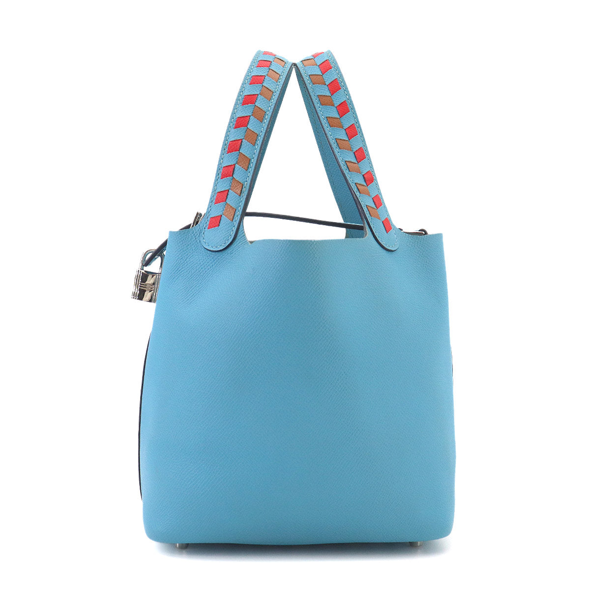 Picotin Lock PM Tressage Hand Bag Epsom Blue de Nord