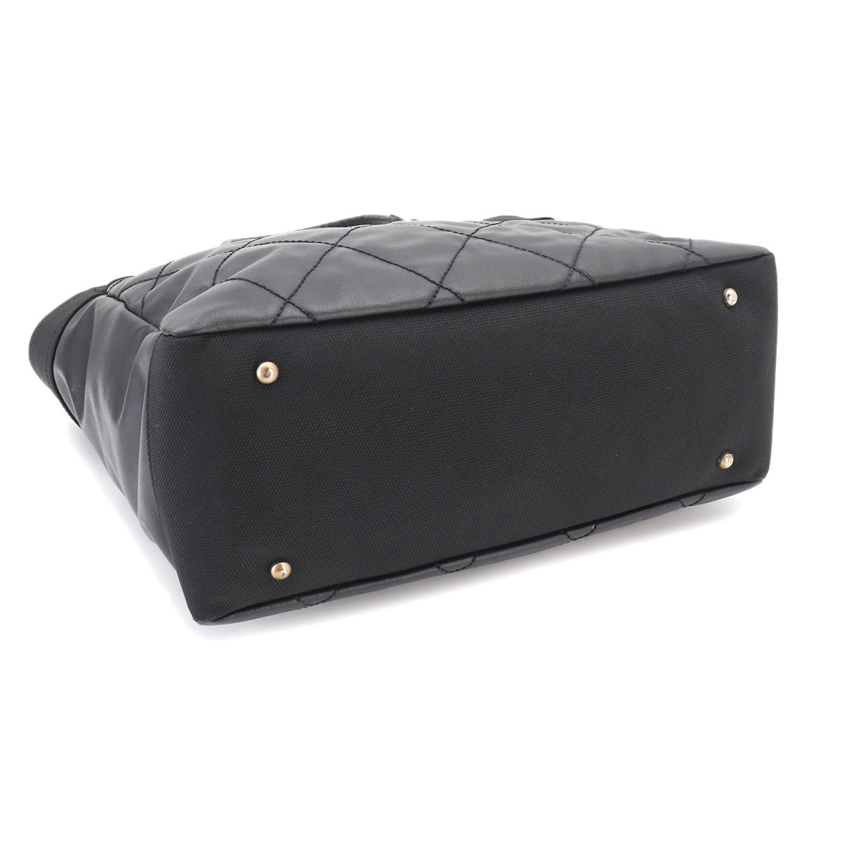 Paris Biarritz MM Tote Bag PVC Nylon Leather Black A34209