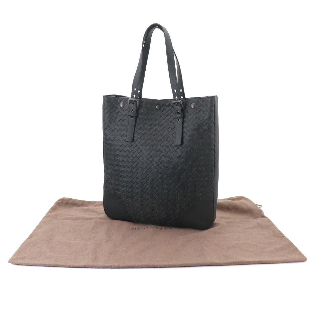 Intrecciato VN Acatre Tote Bag Leather Dark gray