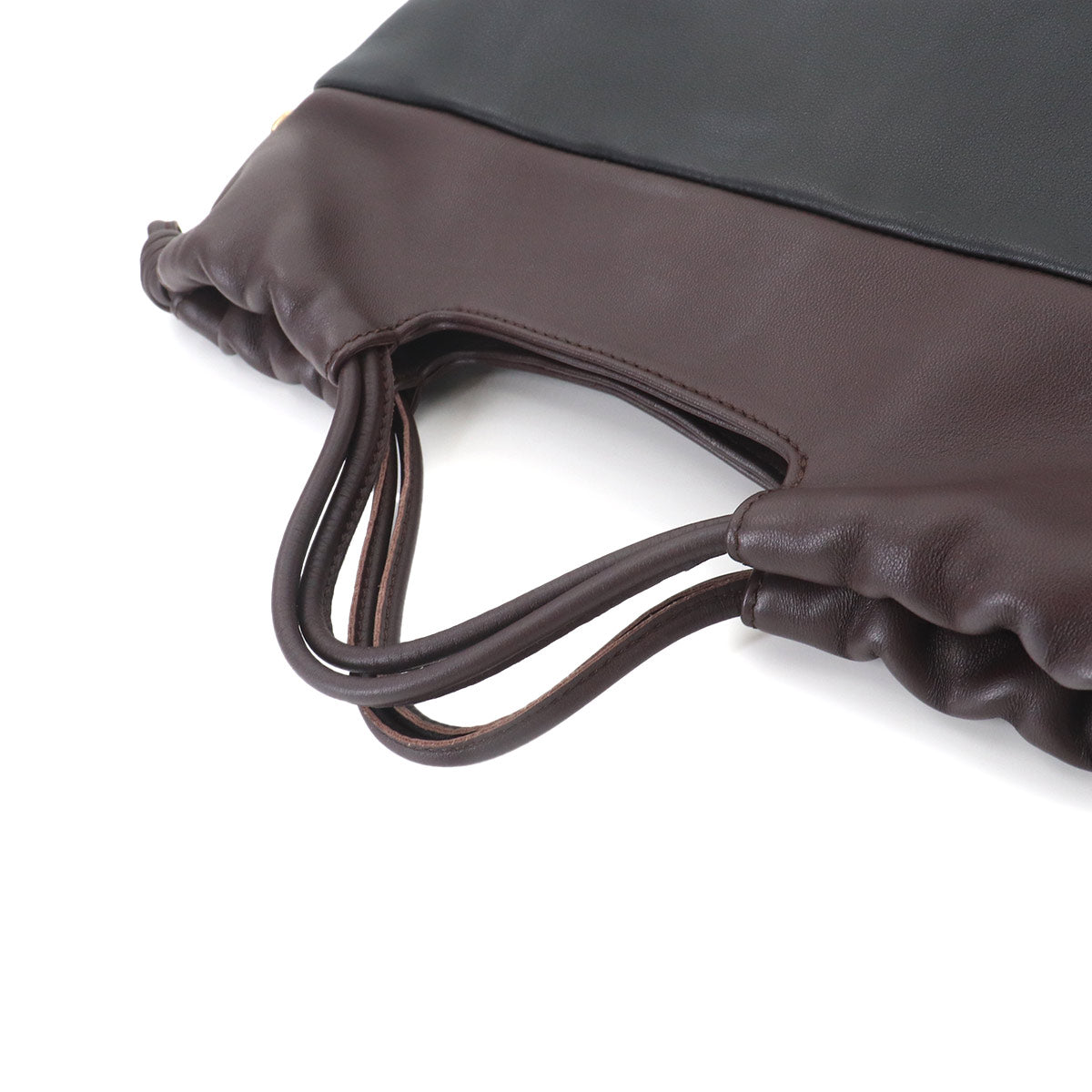 Flamenco Purse Tote Shoulder Bag Leather Black Dark Chestnut