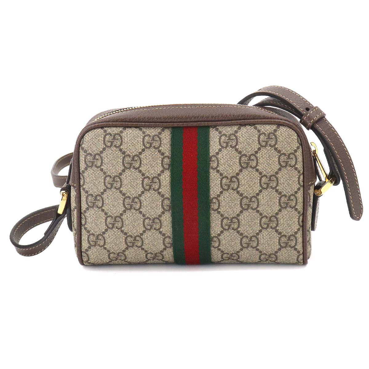 Ophidia Shoulder Bag GG Supreme Canvas Leather Beige 517350
