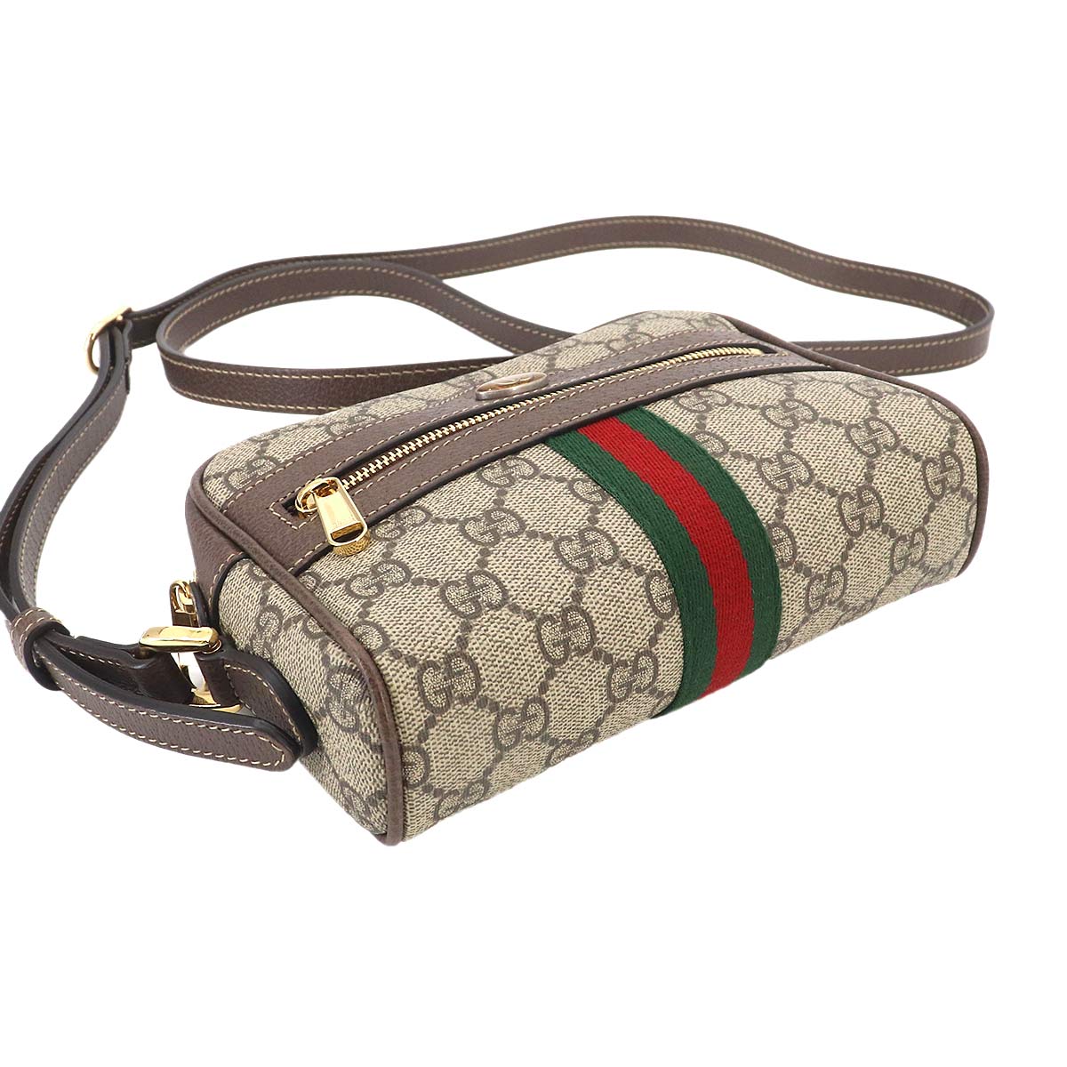 Ophidia Shoulder Bag GG Supreme Canvas Leather Beige 517350