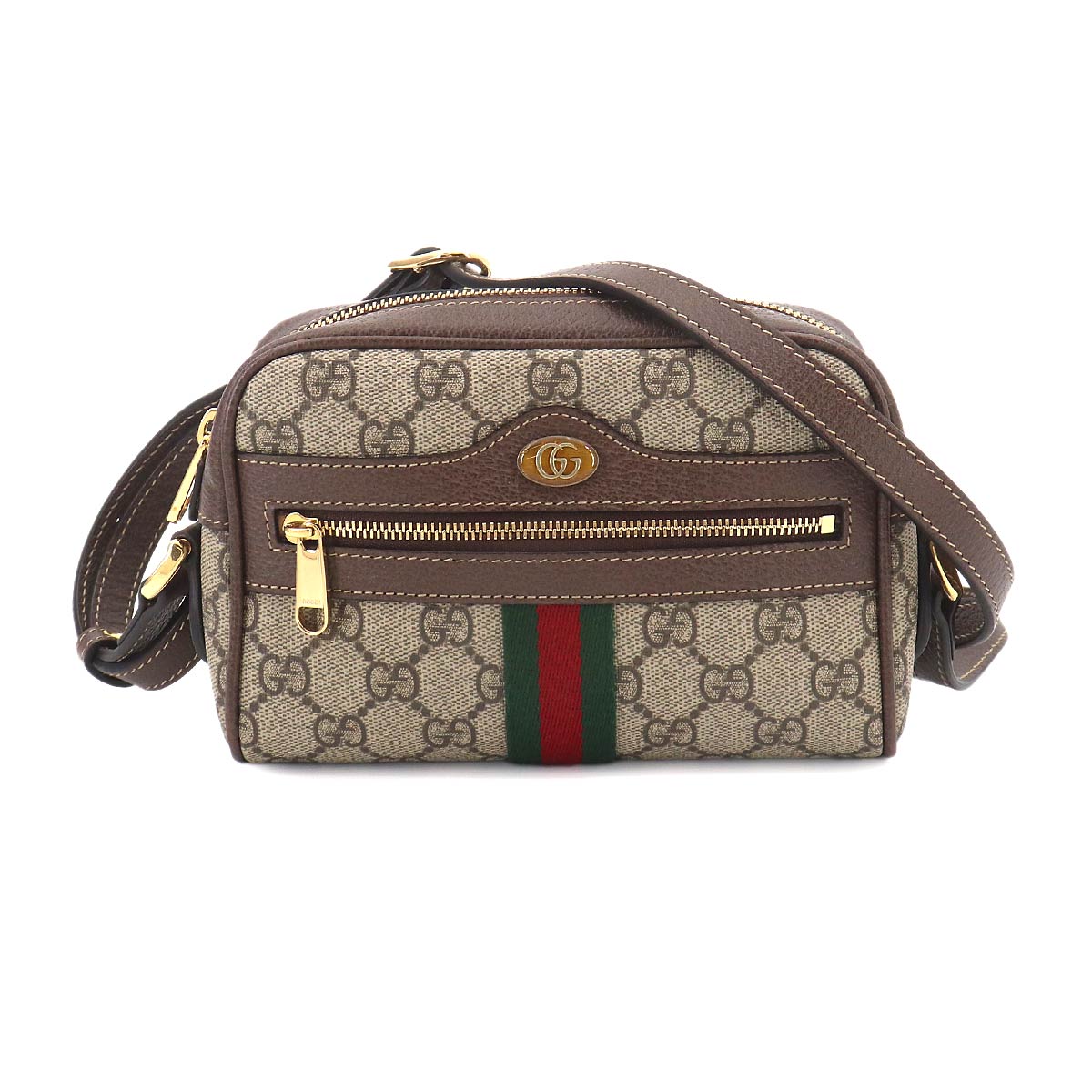 Ophidia Shoulder Bag GG Supreme Canvas Leather Beige 517350