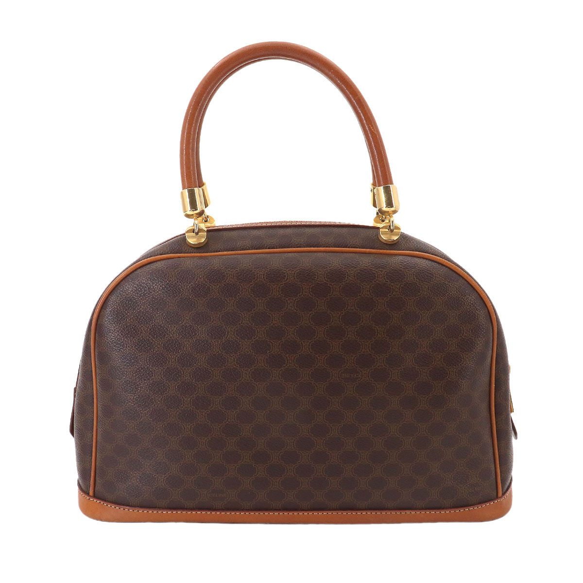 Macadam Hand Bag PVC Leather Brown Vintage Purse