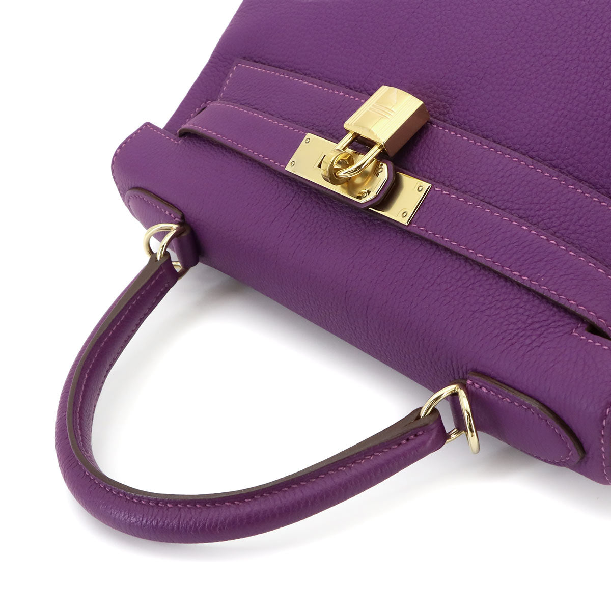 Kelly 28 Personal SPO Togo Anemone Etain Hand Shoulder Bag