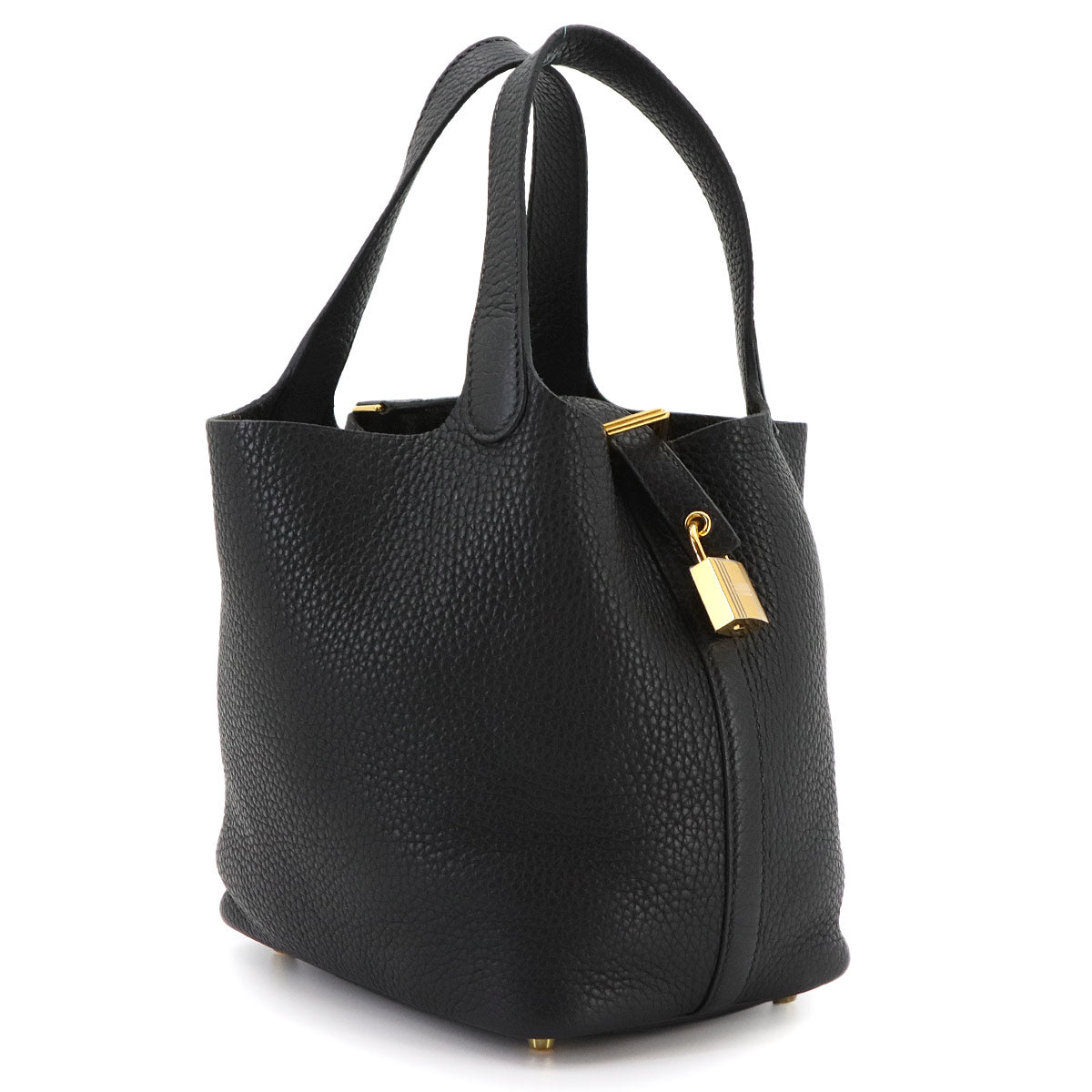 Picotin Lock PM Hand Bag Taurillon Clemence Black Y