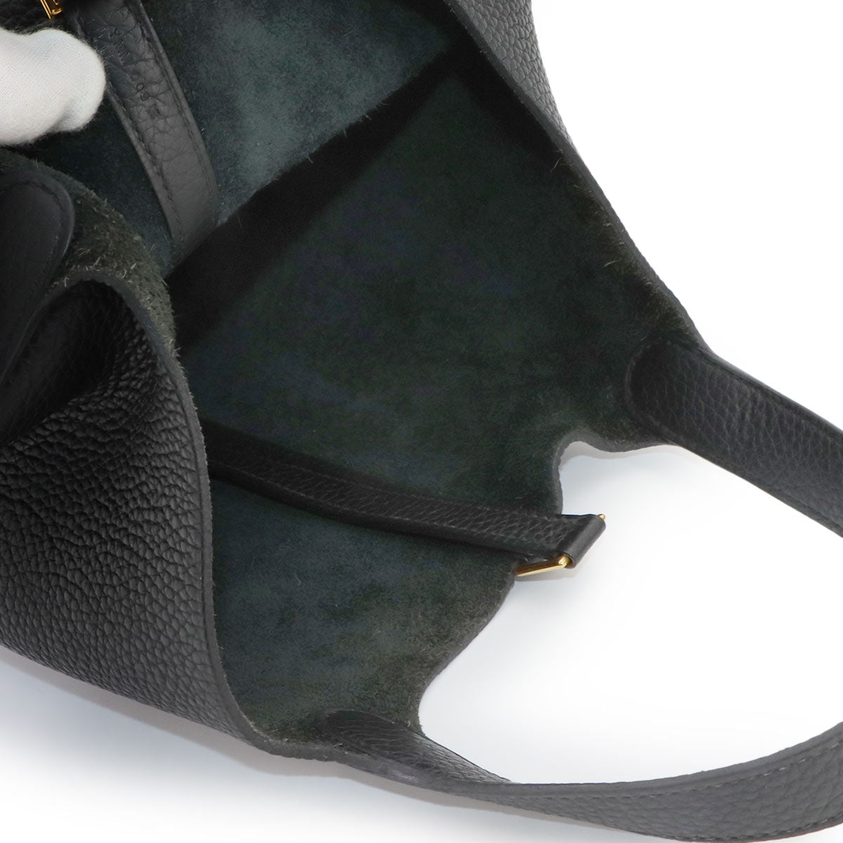 Picotin Lock PM Hand Bag Taurillon Clemence Black Y