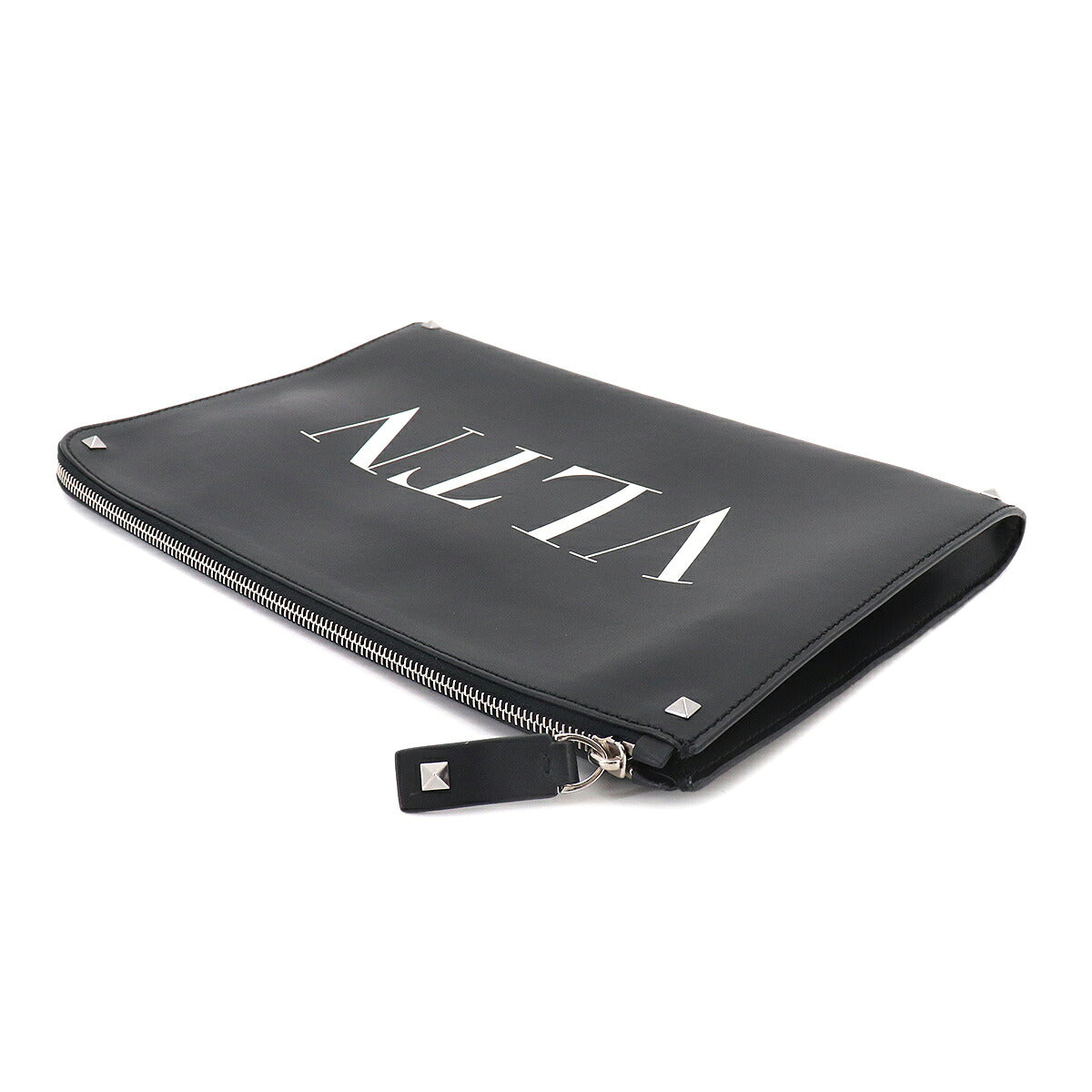 VLTN Clutch Bag Leather Black Purse
