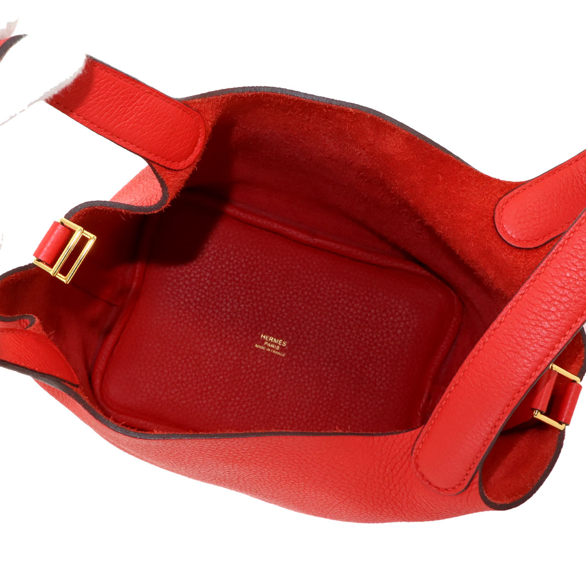 Picotin Lock PM Hand Bag Taurillon Clemence Rouge Tomate