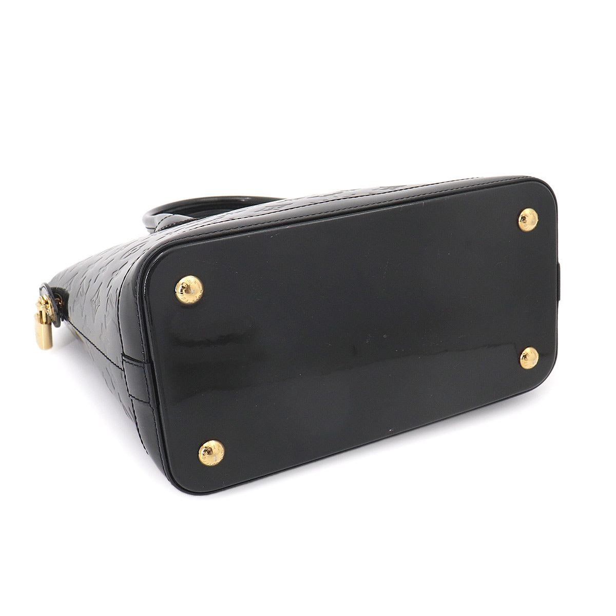 Monogram Vernis Lockit Hand Bag Leather Noir M90247