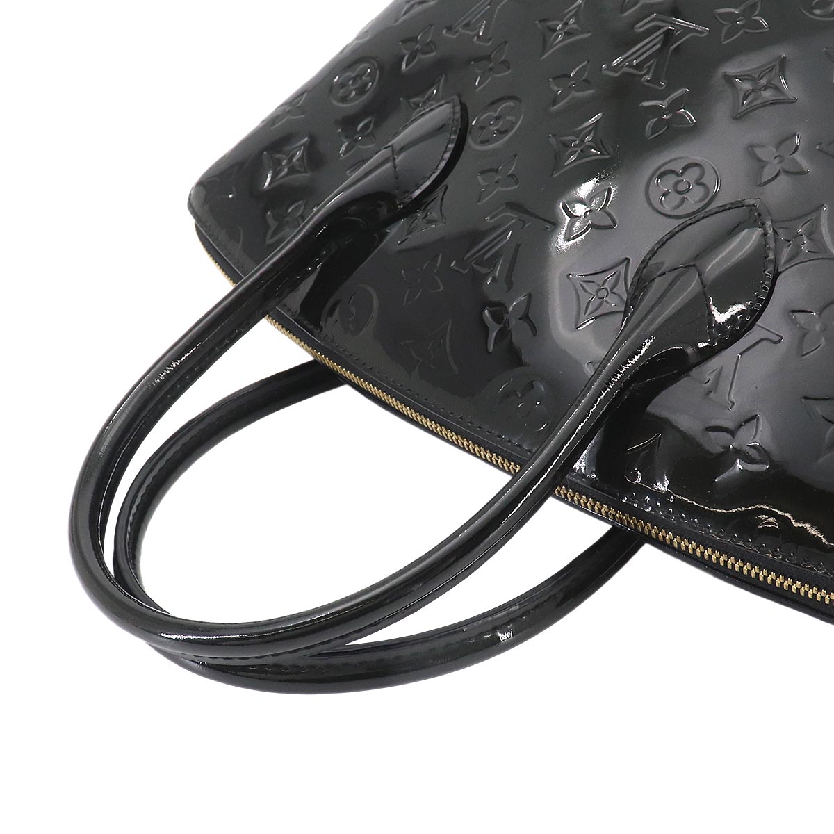 Monogram Vernis Lockit Hand Bag Leather Noir M90247