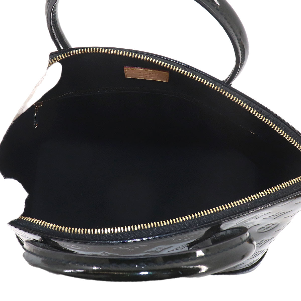 Monogram Vernis Lockit Hand Bag Leather Noir M90247