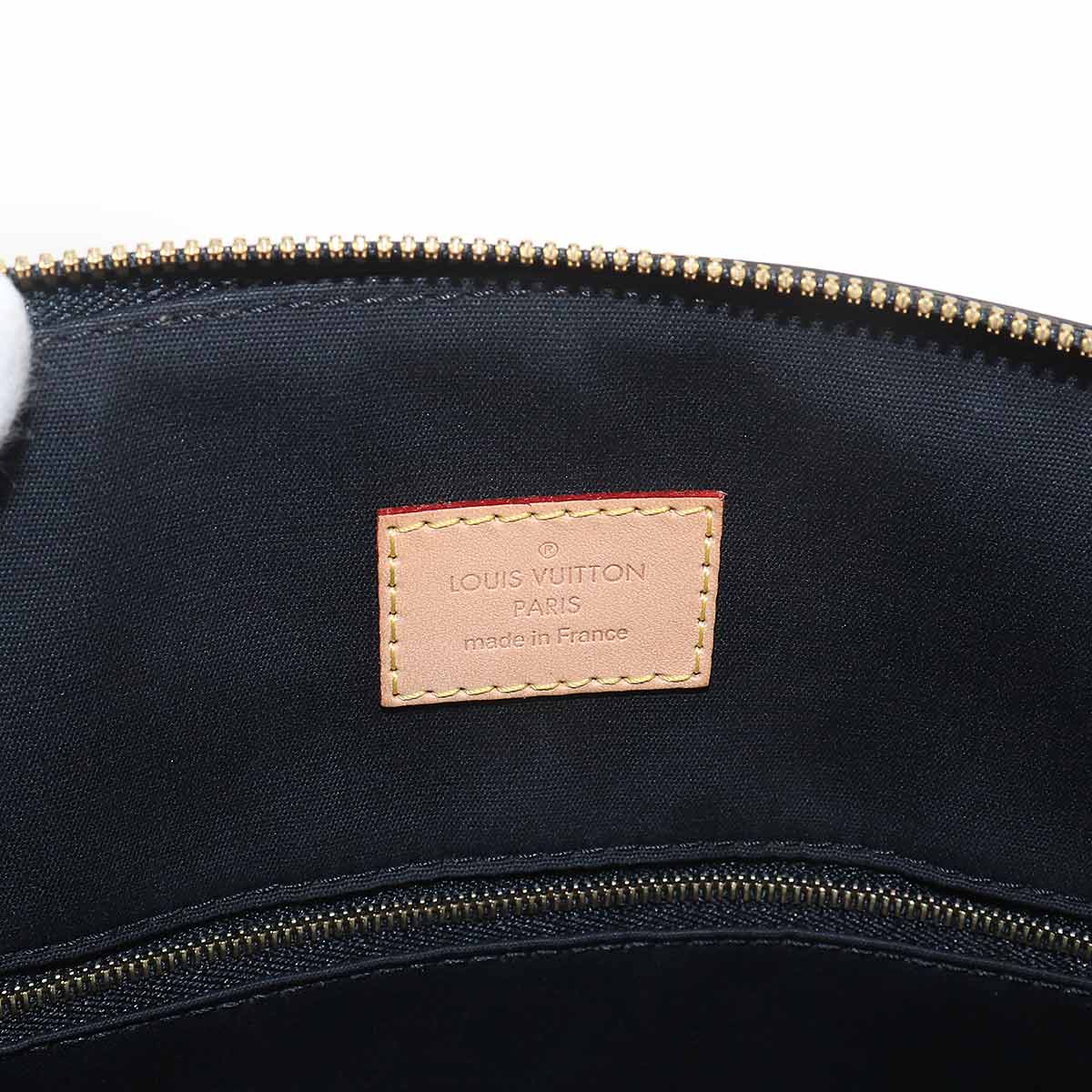 Monogram Vernis Lockit Hand Bag Leather Noir M90247