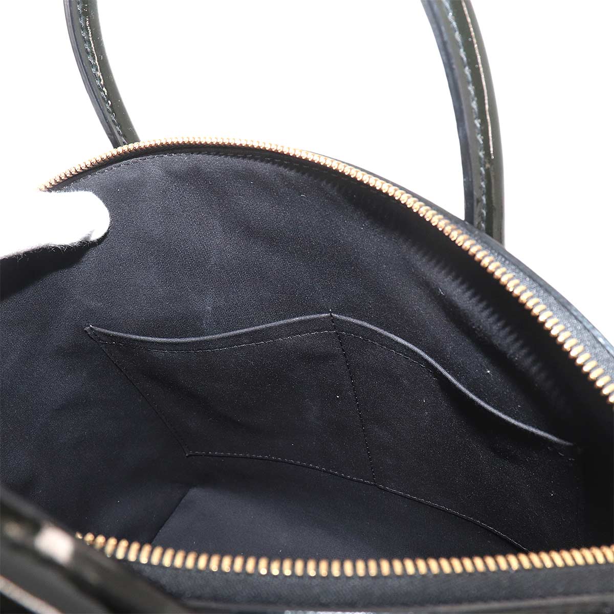 Monogram Vernis Lockit Hand Bag Leather Noir M90247