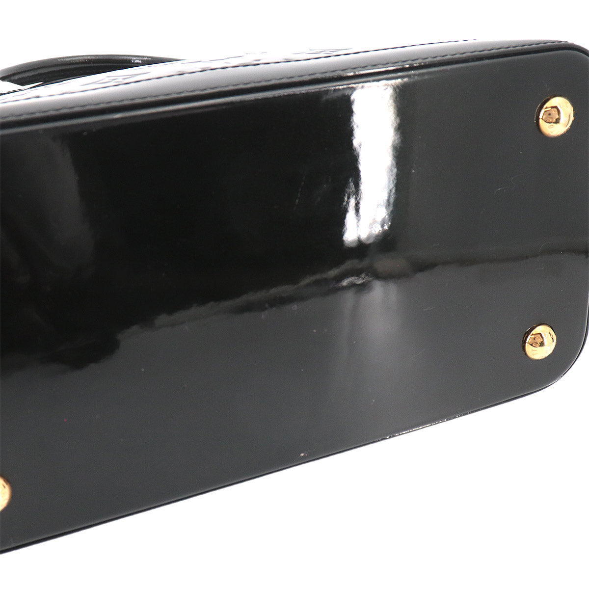 Monogram Vernis Lockit Hand Bag Leather Noir M90247
