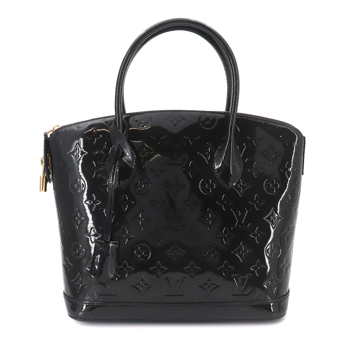 Monogram Vernis Lockit Hand Bag Leather Noir M90247