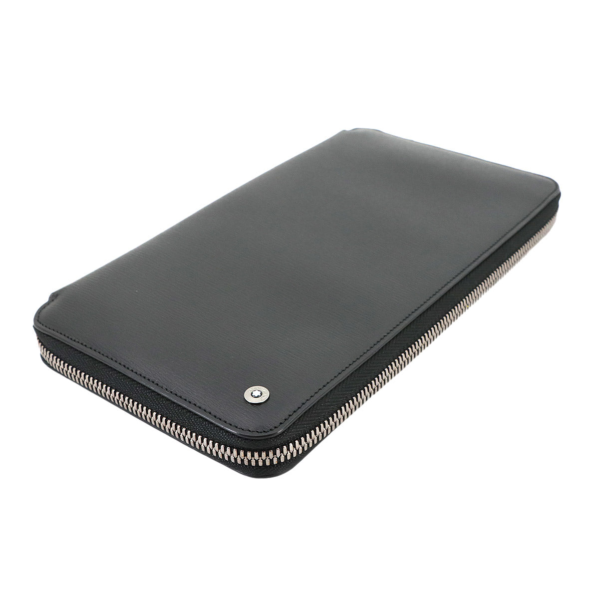 Zipped Around Long Wallet Leather Black