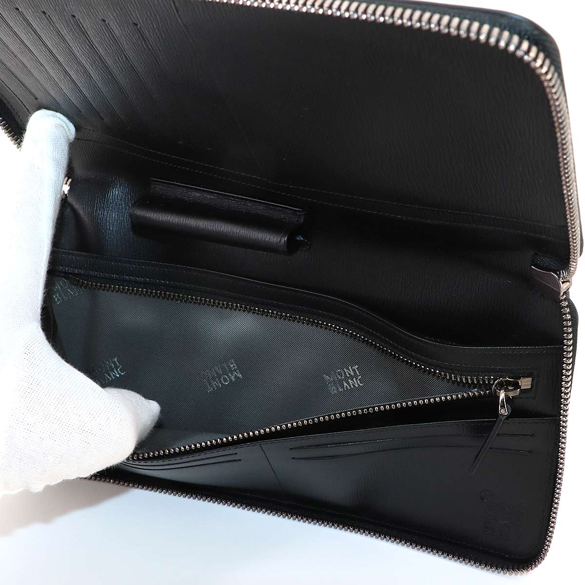 Zipped Around Long Wallet Leather Black