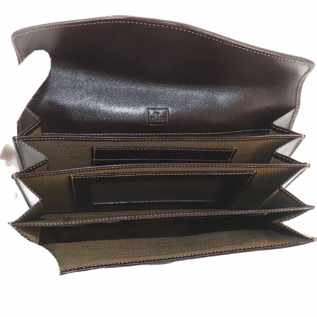 Zucca Long Wallet Canvas Leather Brown 01636 Purse