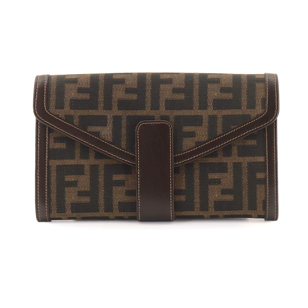 Zucca Long Wallet Canvas Leather Brown 01636 Purse
