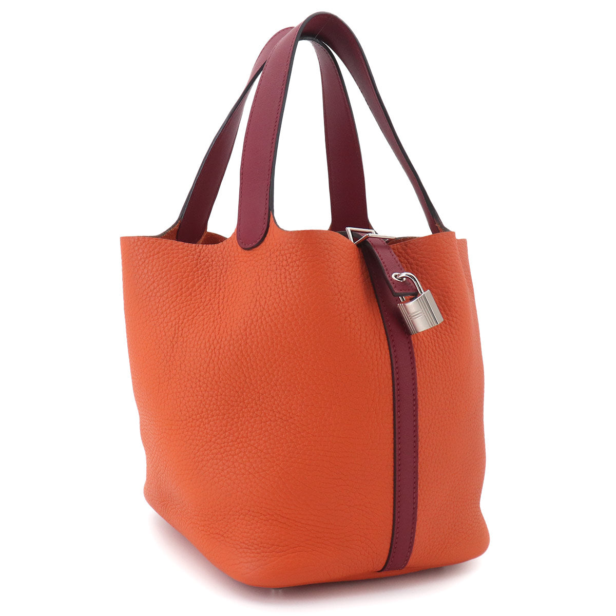 Picotin Lock Touch MM Hand Bag Taurillon Clemence Orange