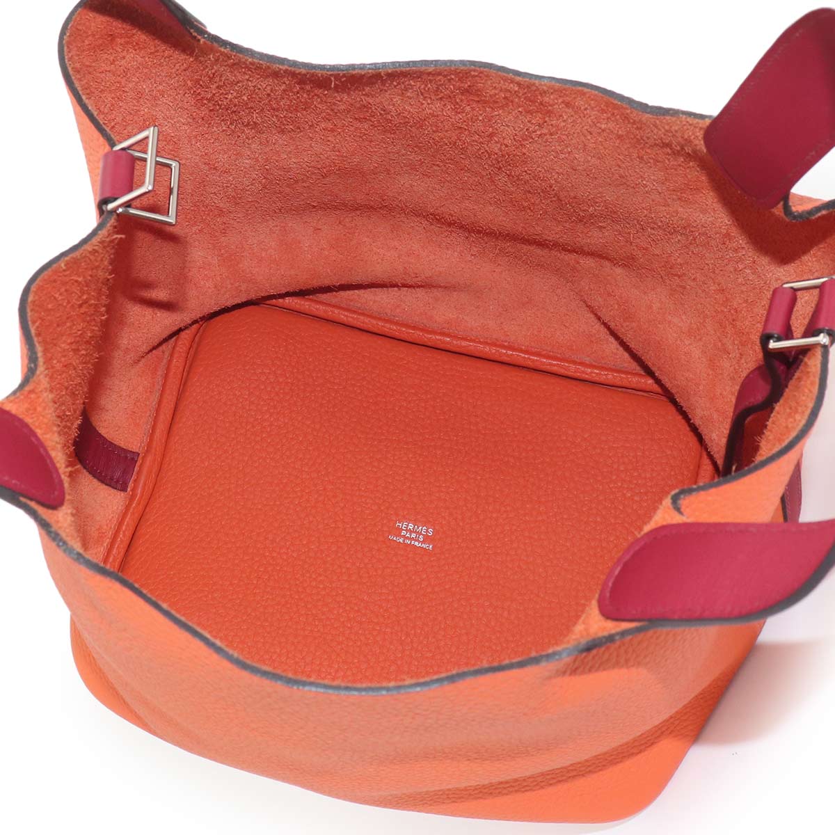 Picotin Lock Touch MM Hand Bag Taurillon Clemence Orange