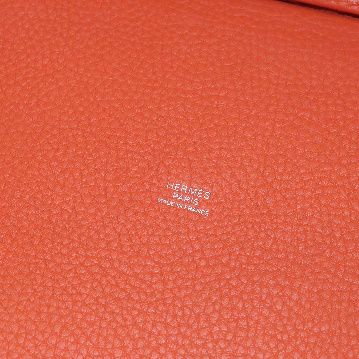 Picotin Lock Touch MM Hand Bag Taurillon Clemence Orange