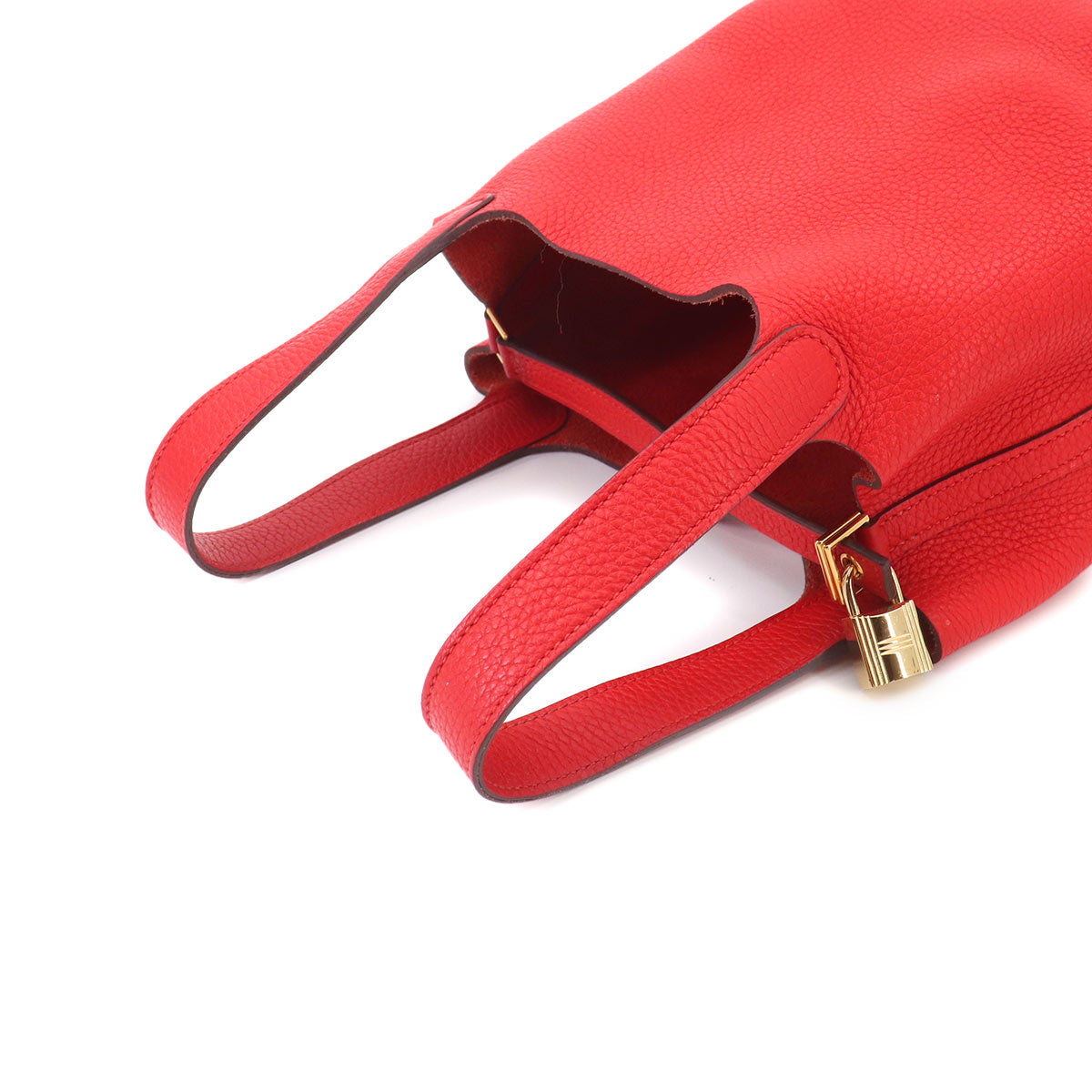Picotin Lock PM Hand Bag Taurillon Clemence Rouge Tomate
