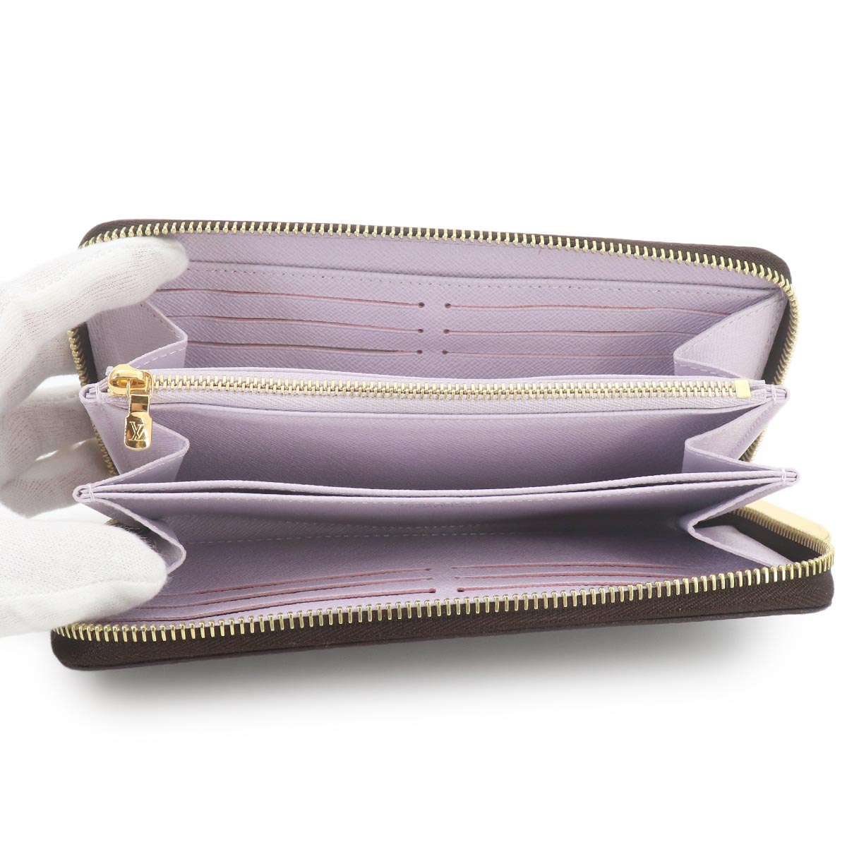 Monogram Zippy Wallet Brown Misty Lilac M25813