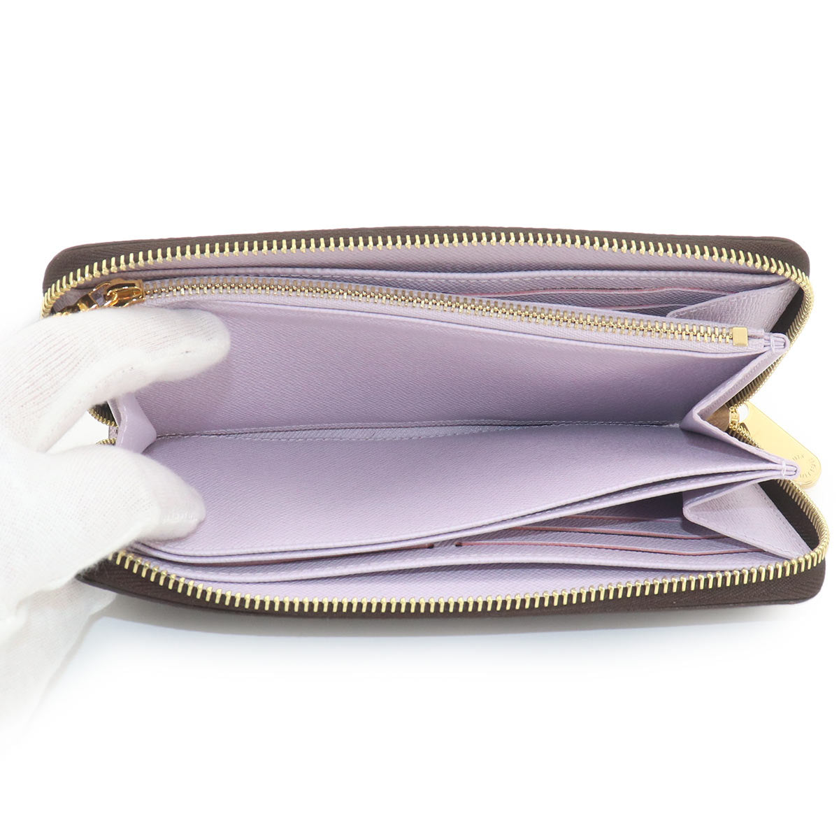 Monogram Zippy Wallet Brown Misty Lilac M25813