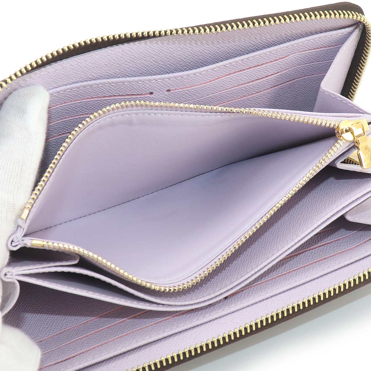 Monogram Zippy Wallet Brown Misty Lilac M25813