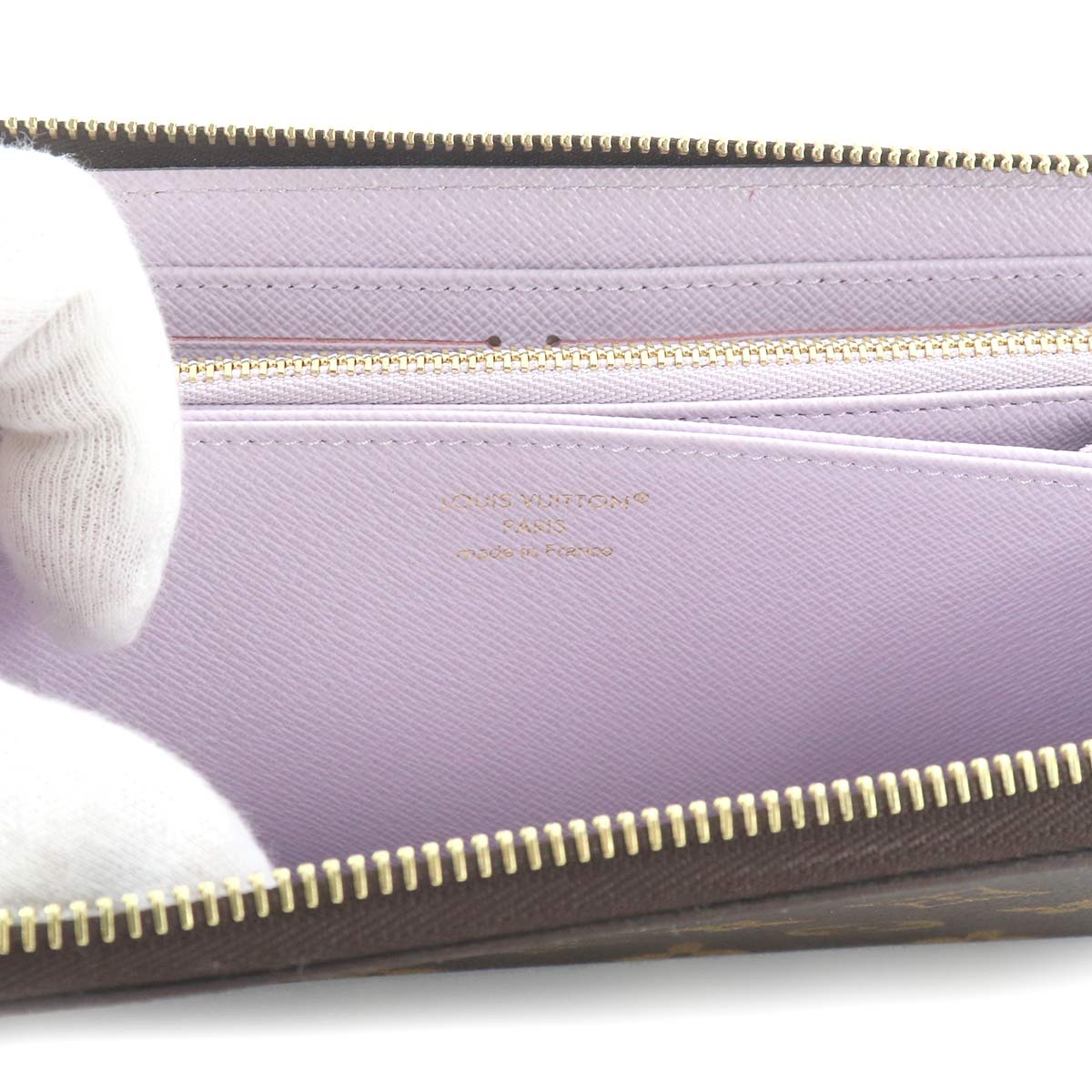 Monogram Zippy Wallet Brown Misty Lilac M25813
