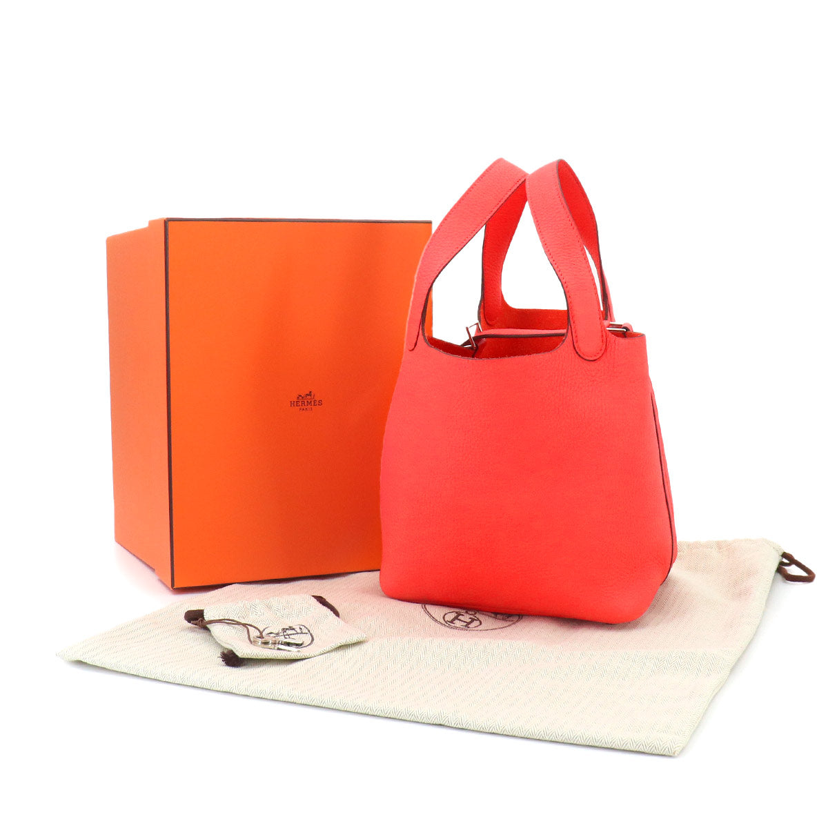 Picotin Lock PM Hand Bag Taurillon Clemence Rose Texese