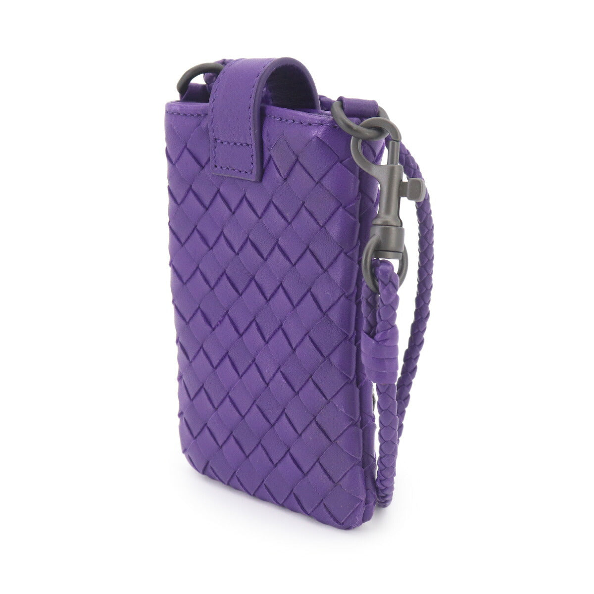 Intrecciato Phone Case Pouch Leather Purple 172765