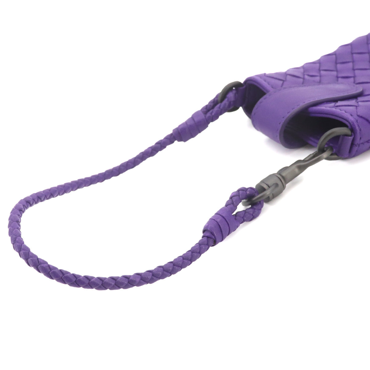 Intrecciato Phone Case Pouch Leather Purple 172765