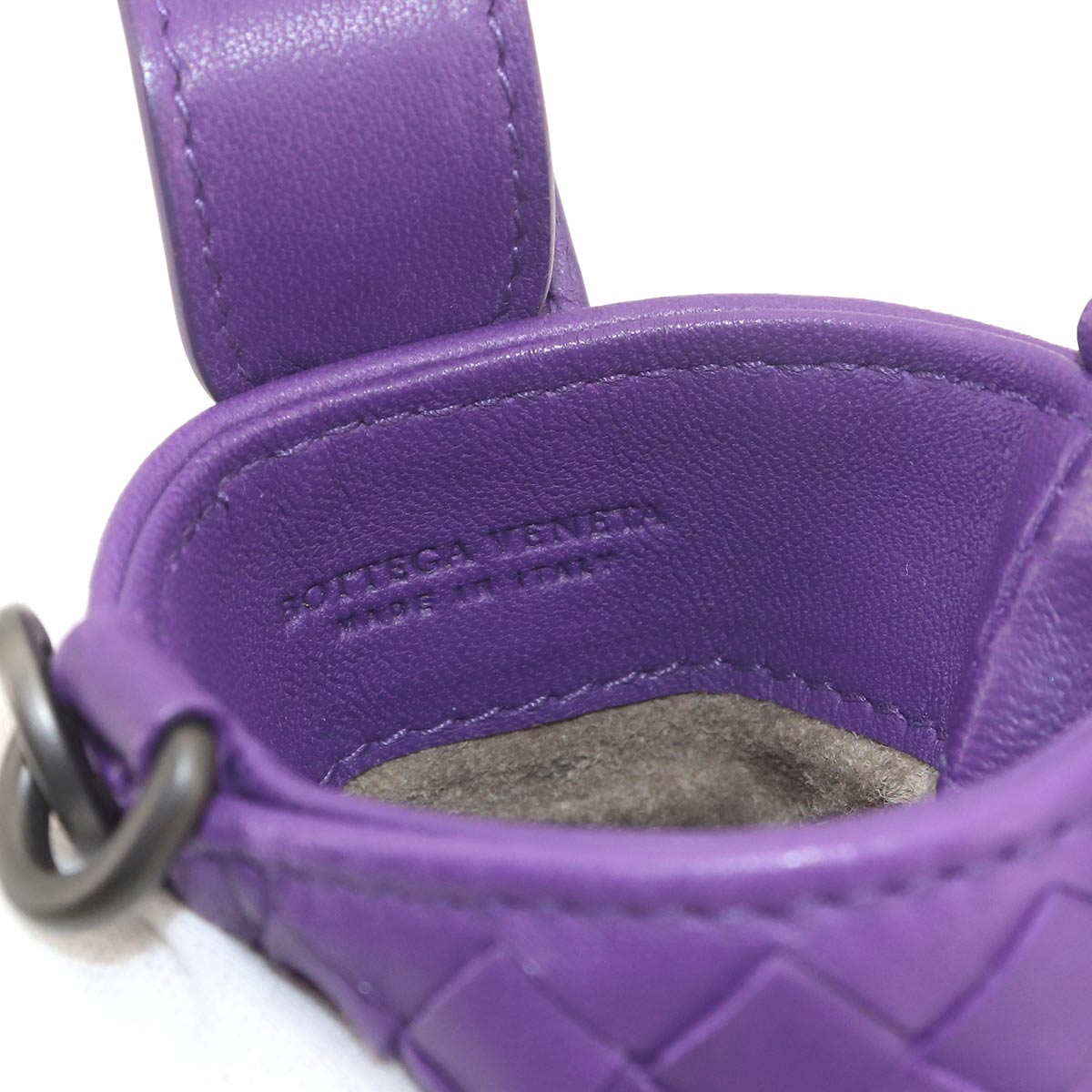 Intrecciato Phone Case Pouch Leather Purple 172765