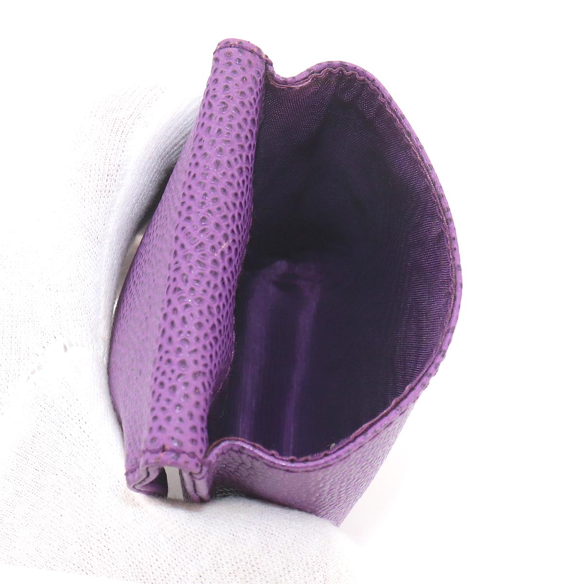 Cavier Skin Cigarette Case Leather Purple A13511 Accessories