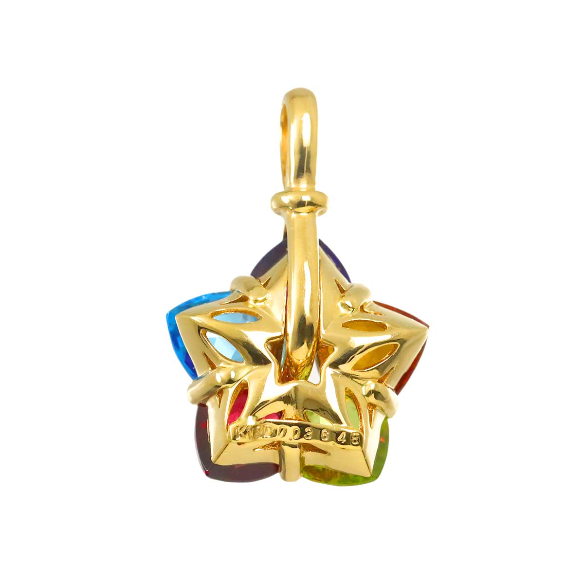 Diamond 0.03ct Multi Stone Pendant 18K YG Yellow Gold 750