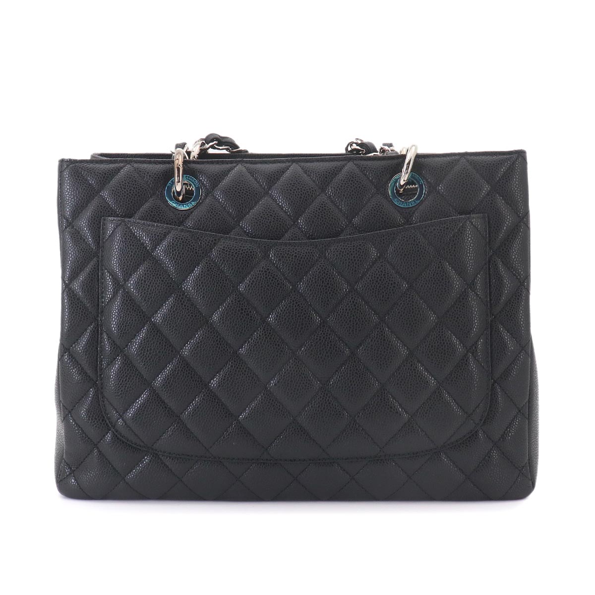 Matelasse Grand Shopping Tote Bag Leather Black GST A50995