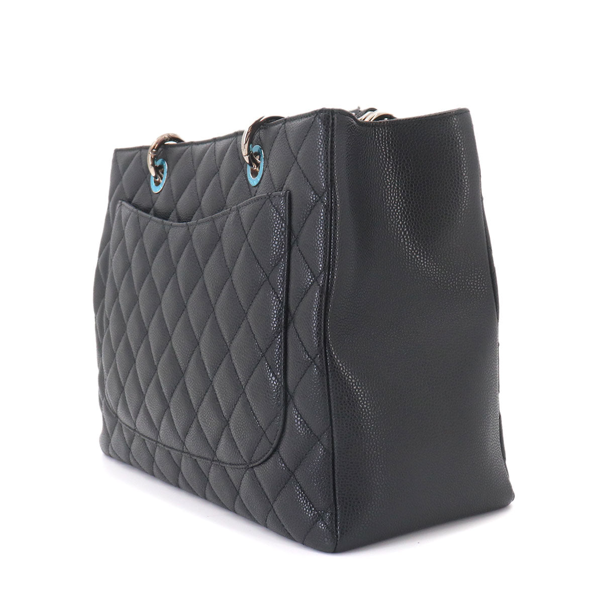 Matelasse Grand Shopping Tote Bag Leather Black GST A50995