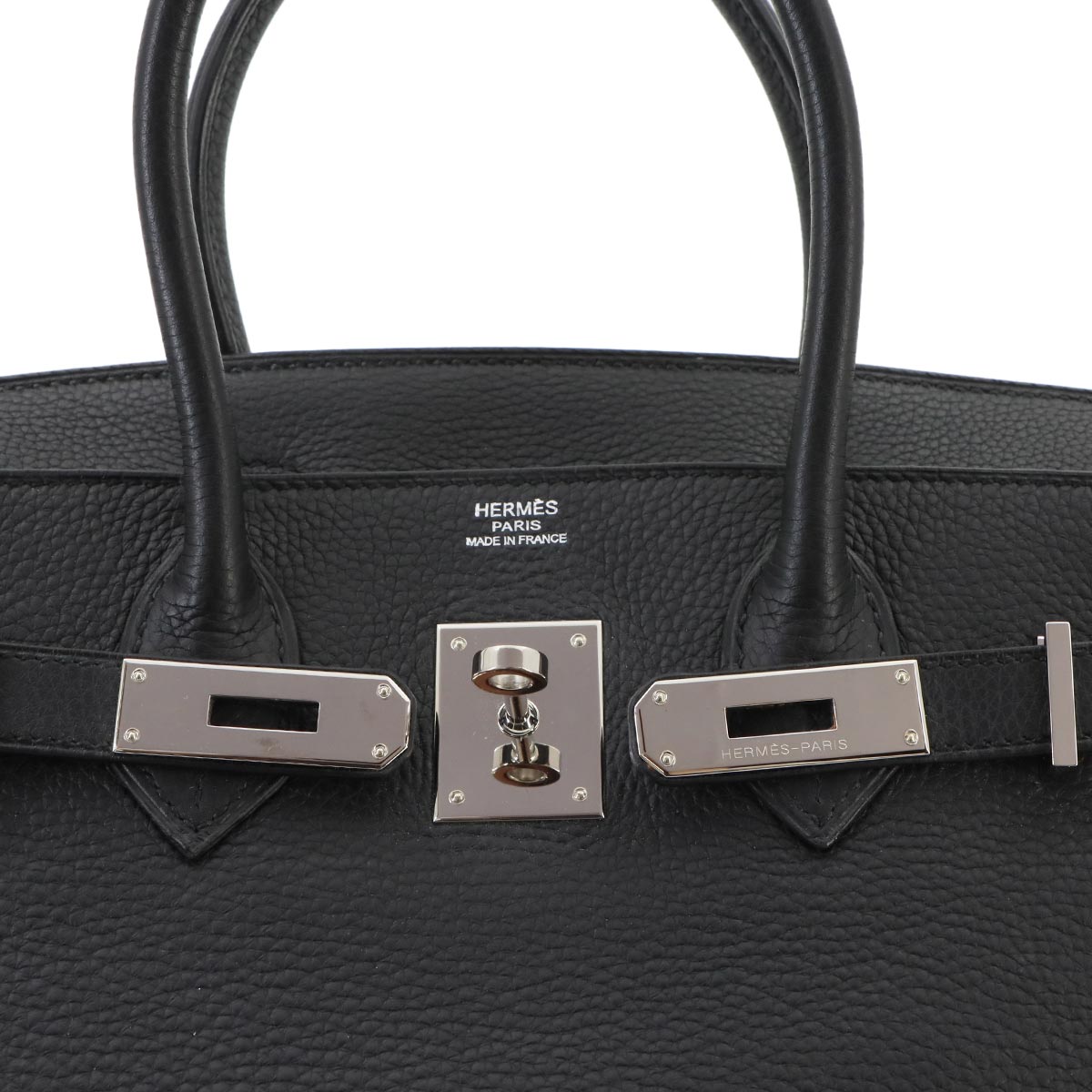 Birkin 30 Veau Togo Black Hand Bag Noir Purse