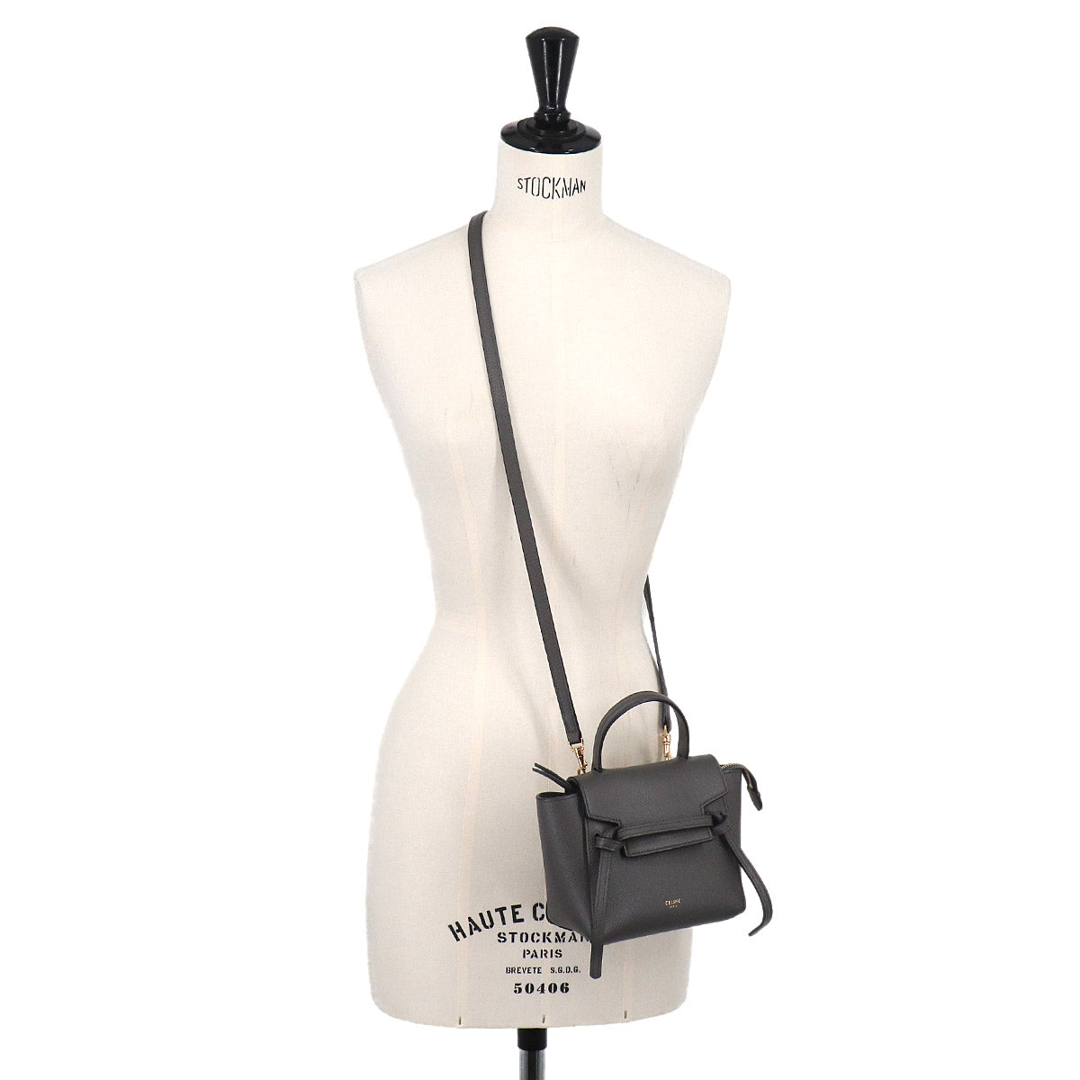 Belt Bag Piko Hand Shoulder Bag Leather Gray 194263