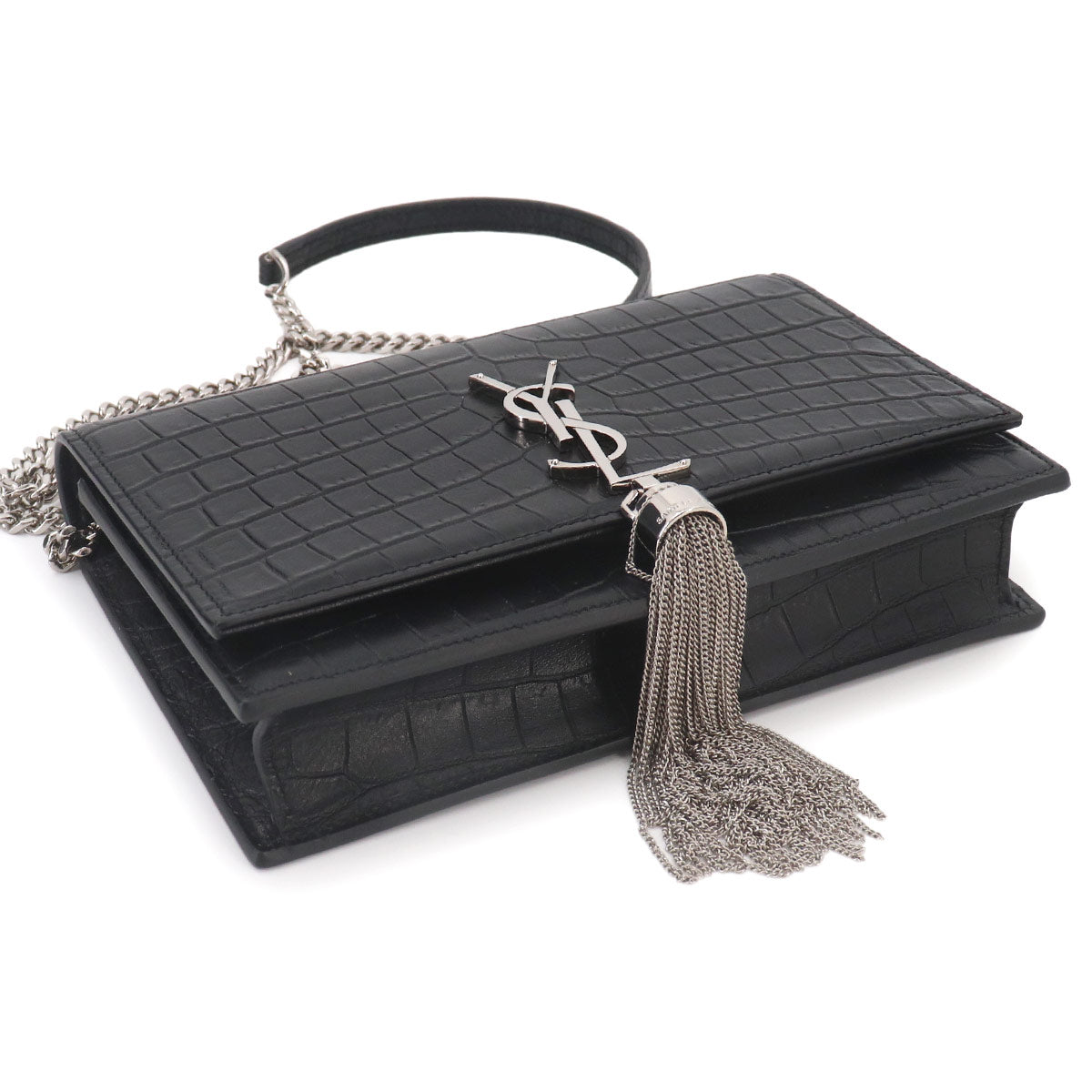 Kate Chain Long Wallet Leather Black 452159