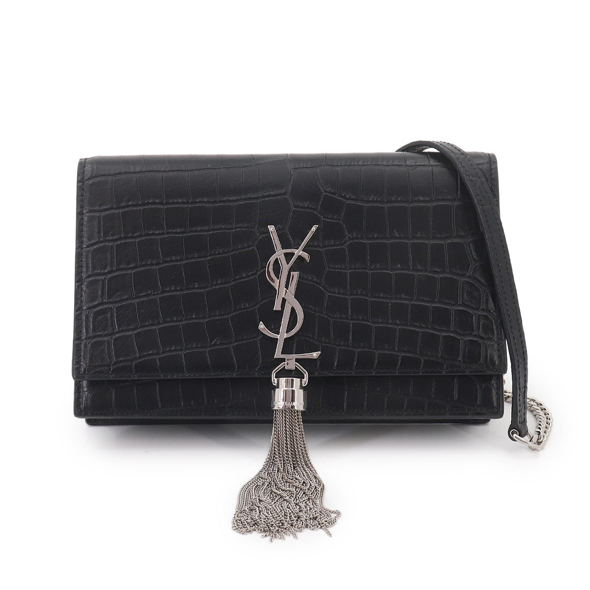 Kate Chain Long Wallet Leather Black 452159