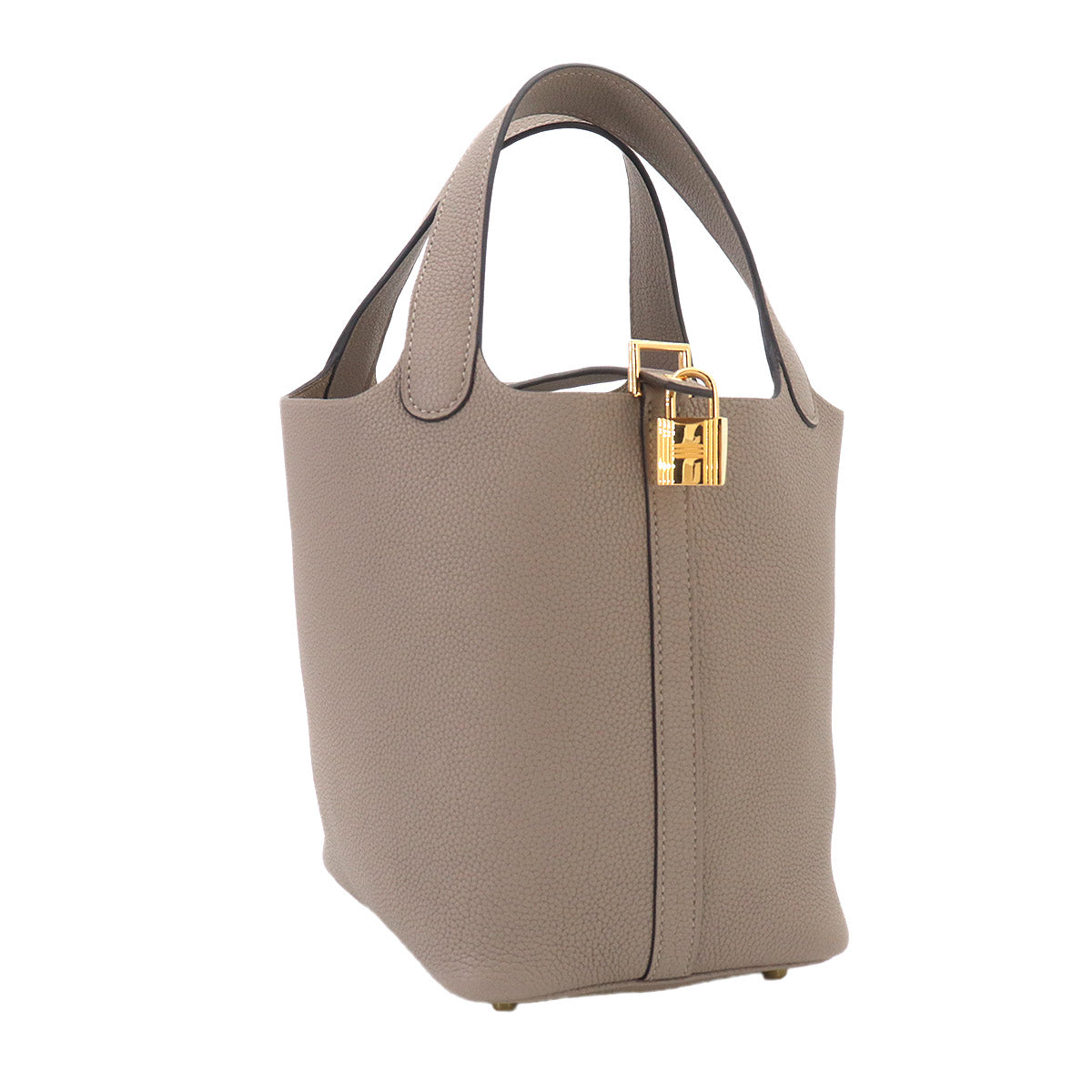 Picotin Lock PM Hand Bag Taurillon Maurice Gris Asphalte