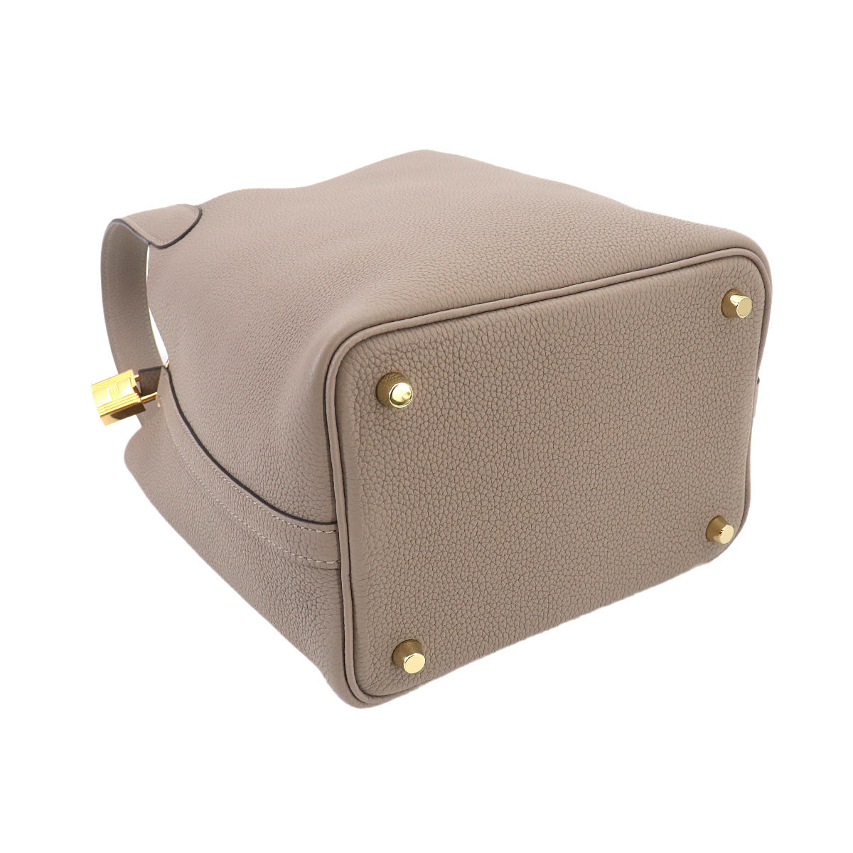 Picotin Lock PM Hand Bag Taurillon Maurice Gris Asphalte