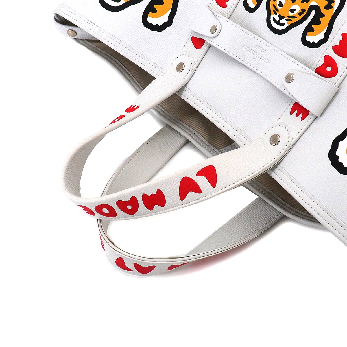 Trolley Tote Shoulder Bag Laether Blanc M59366 NIGO