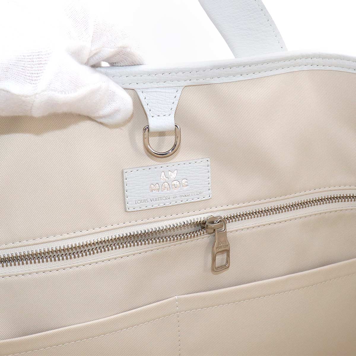 Trolley Tote Shoulder Bag Laether Blanc M59366 NIGO